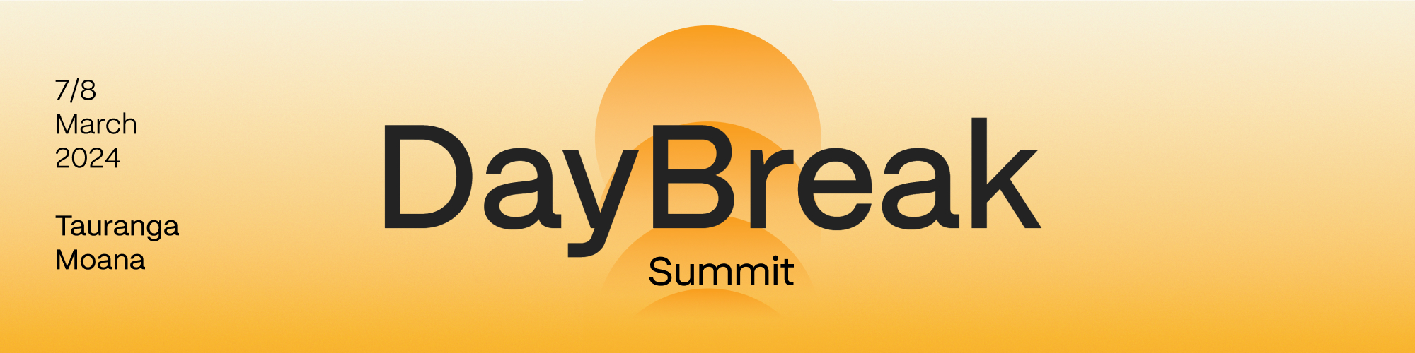 DayBreak Summit logo, 7-8 March 2024, Tauranga Moana